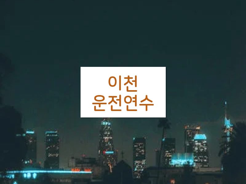 이천운전연수 후기