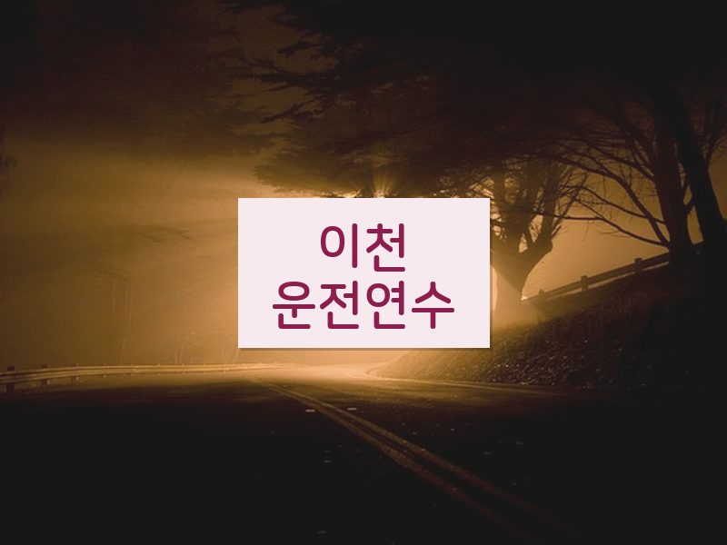 이천운전연수 후기