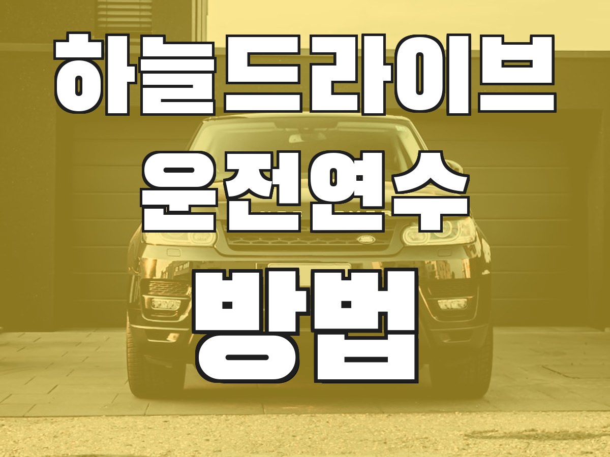 하늘드라이브 운전연수 방법 - 연수 진행 과정 안내